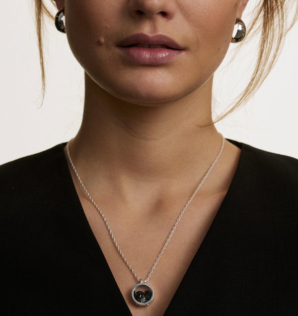 Naszyjnik Secrets Black Tulip Twist Silver
